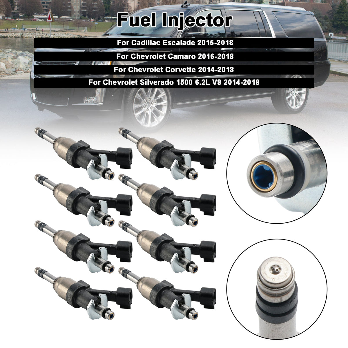 8PCS Fuel Injector 12668393 Fit Cadillac Escalade 2015-2018 Fit Camaro 16-18