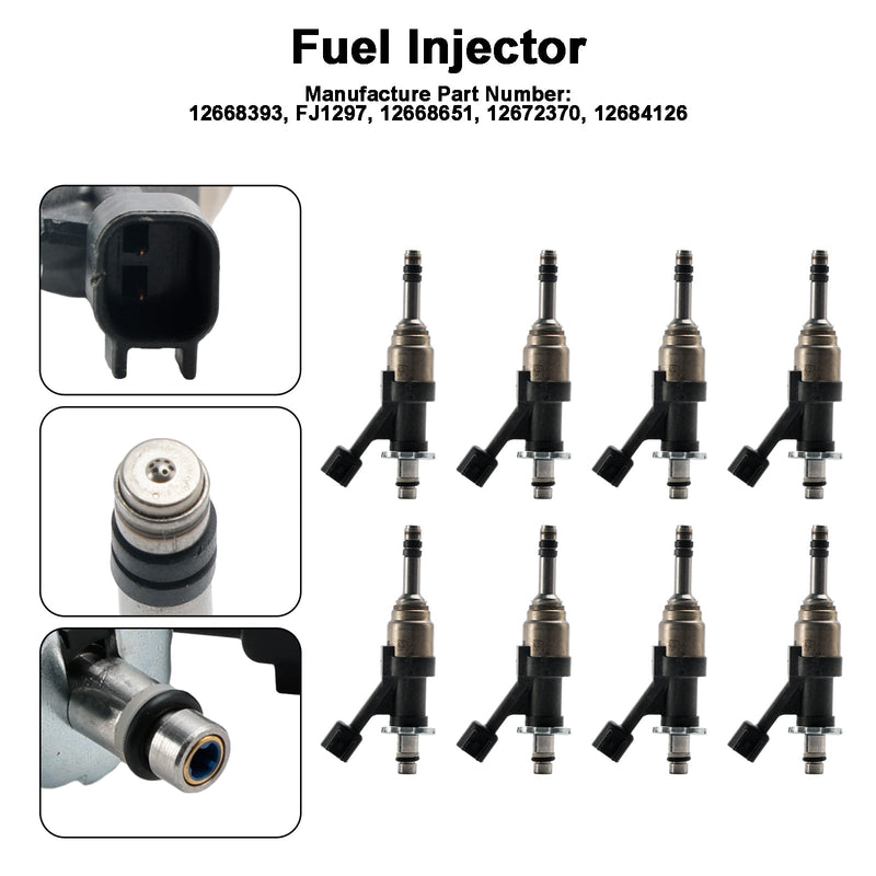 8PCS Fuel Injector 12668393 Fit Cadillac Escalade 2015-2018 Fit Camaro 16-18