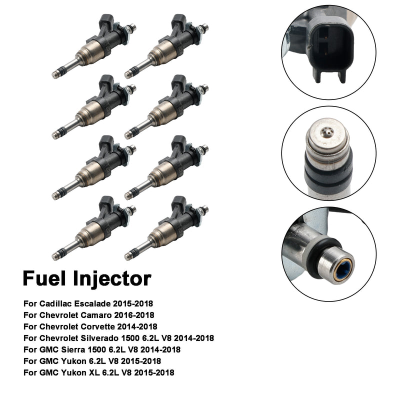 8PCS Fuel Injector 12668393 Fit Cadillac Escalade 2015-2018 Fit Camaro 16-18