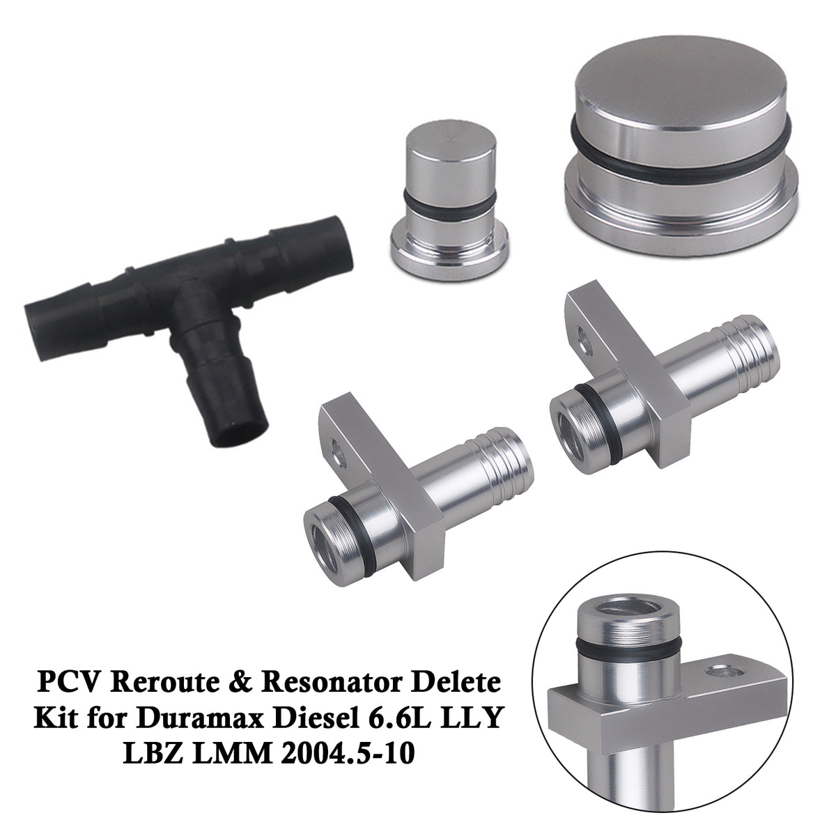 Duramax Diesel 6.6L LLY LBZ LMM 2004.5-10 PCV Reroute & Resonator Delete Kit