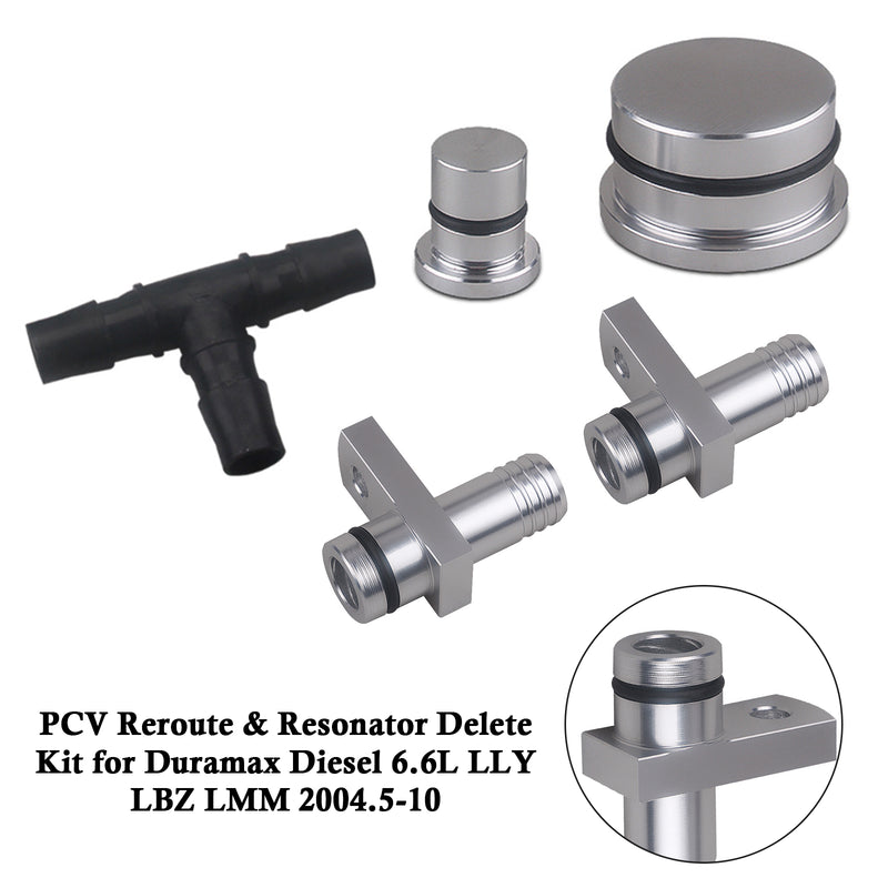 Duramax Diesel 6.6L LLY LBZ LMM 2004.5-10 PCV Reroute & Resonator Delete Kit