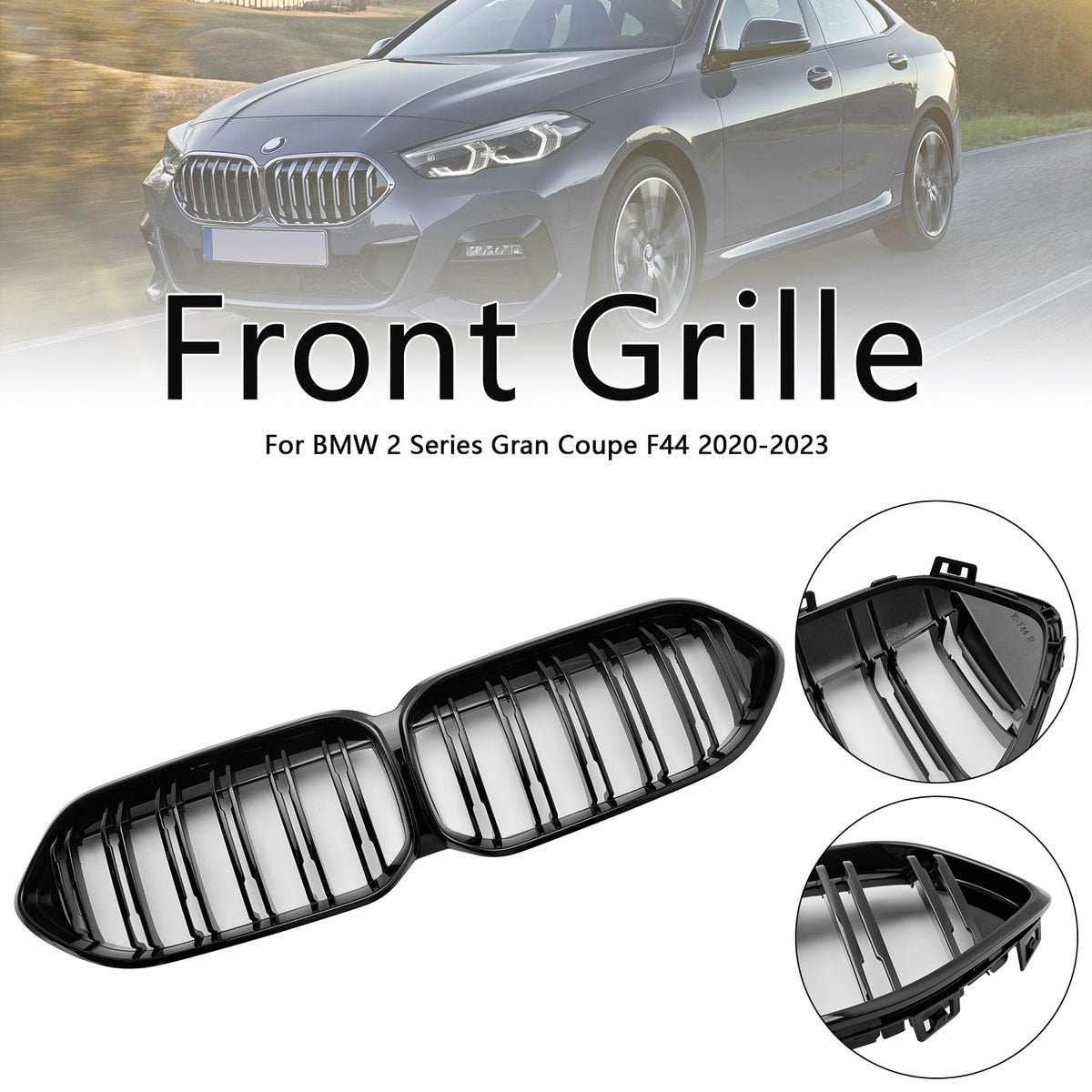 BMW 2 Series F44 2020-2023 Coupe M Gloss Black Front Bumper Grill Grille