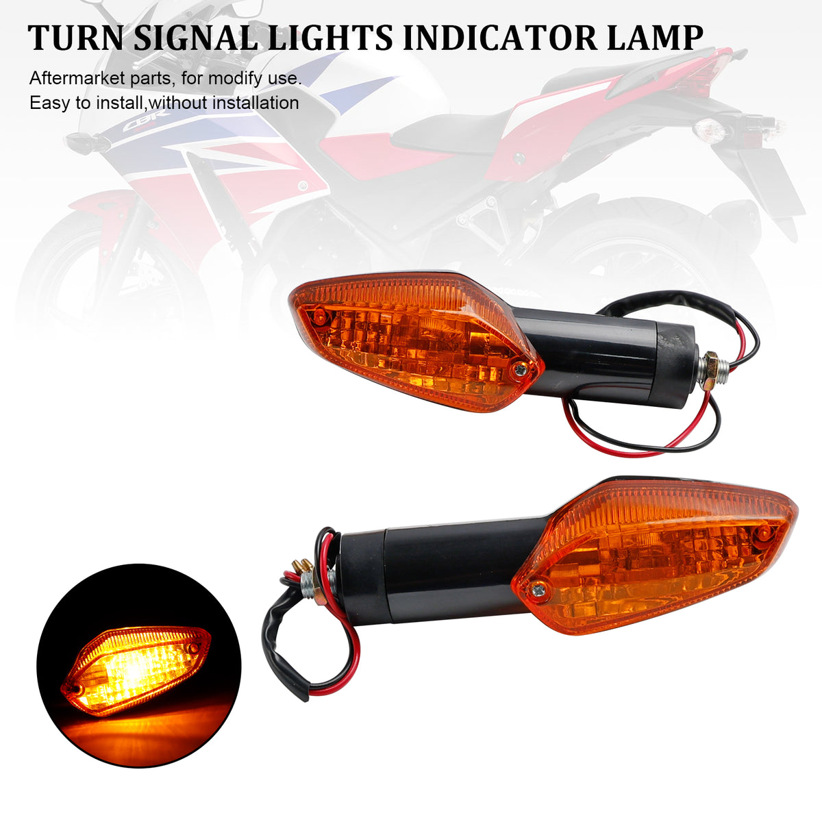 Honda CBR 250R 300R CBF 125 150 CB300 Amber Turn Signal Lights Indicator Lamp