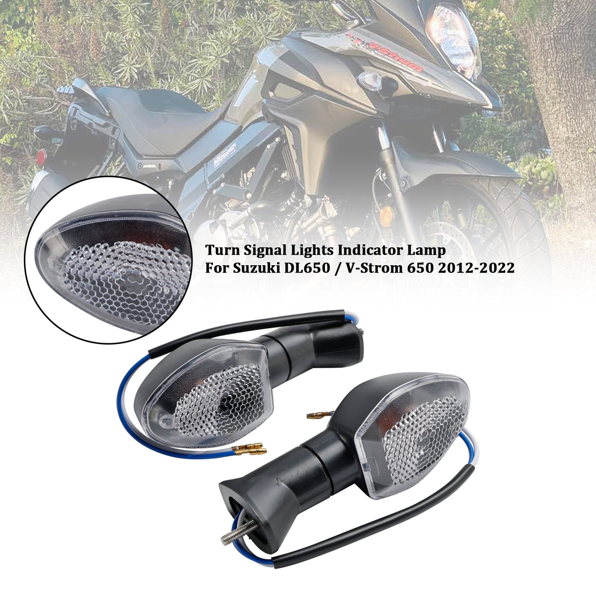 Suzuki V-Strom 650 1000 1050 GSX-S 750 Clear Turn Signal Lights Indicator Lamp
