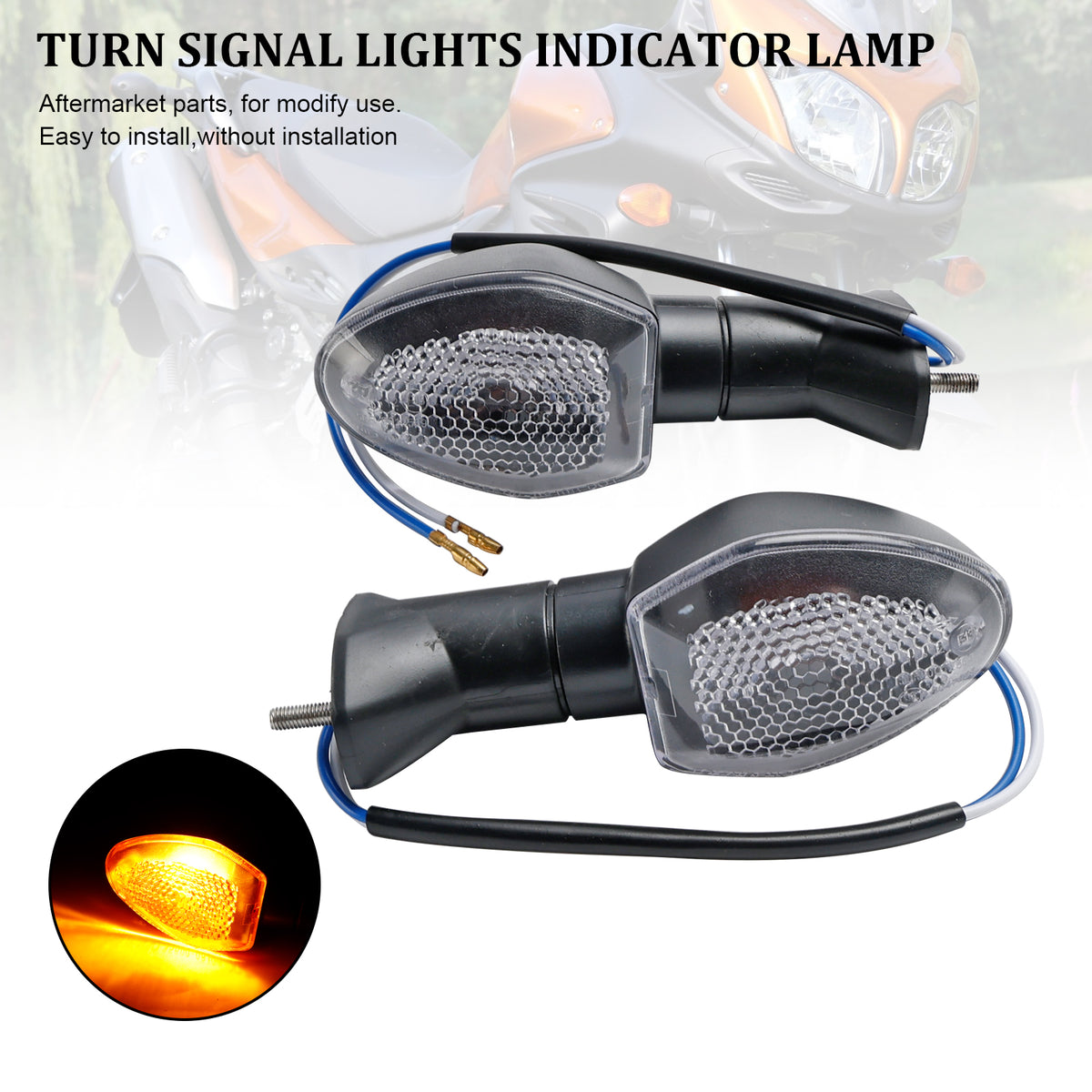 Suzuki V-Strom 650 1000 1050 GSX-S 750 Clear Turn Signal Lights Indicator Lamp