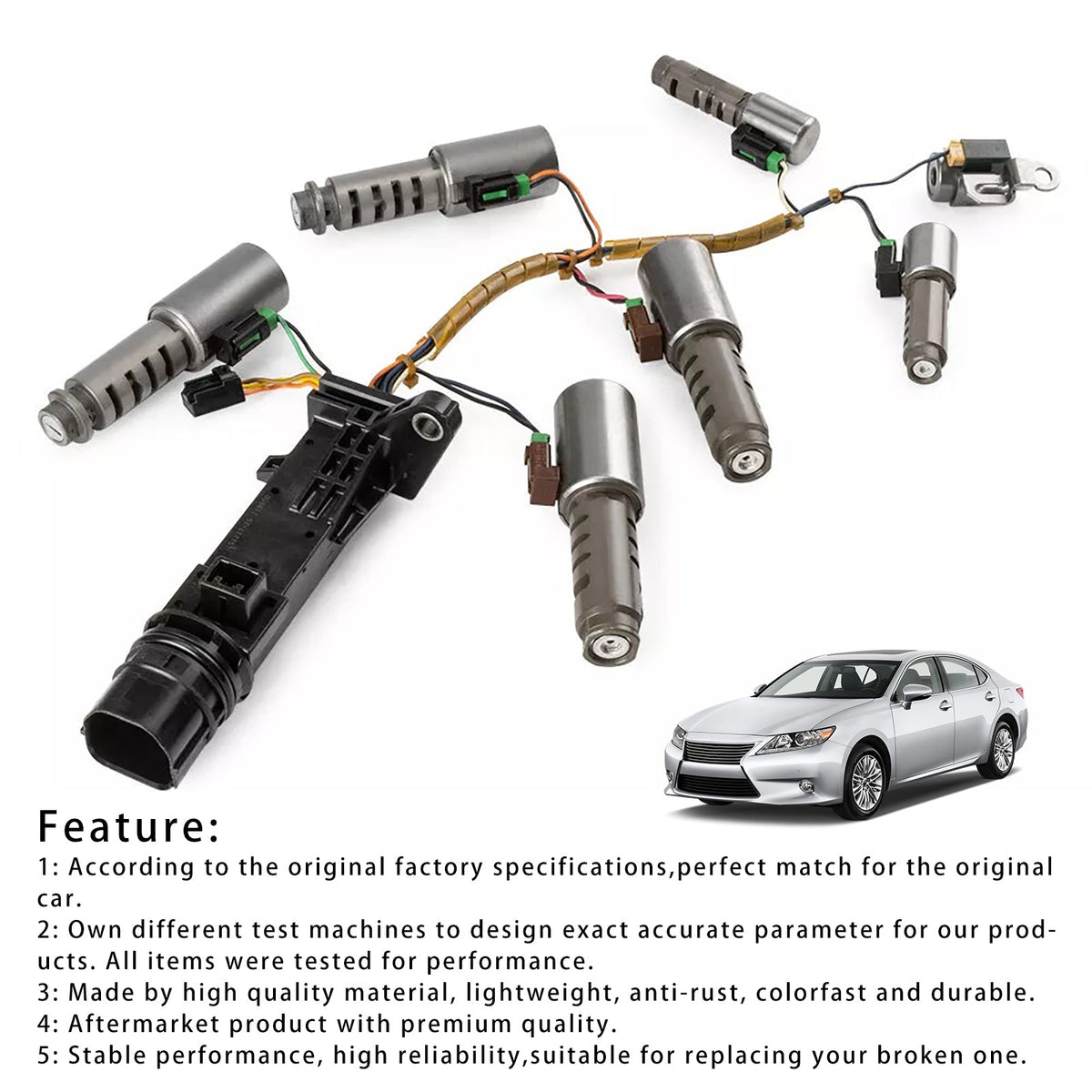 Toyota CAMRY ES350 RX350 Transmission Solenoid Kit W/ Harness U660E