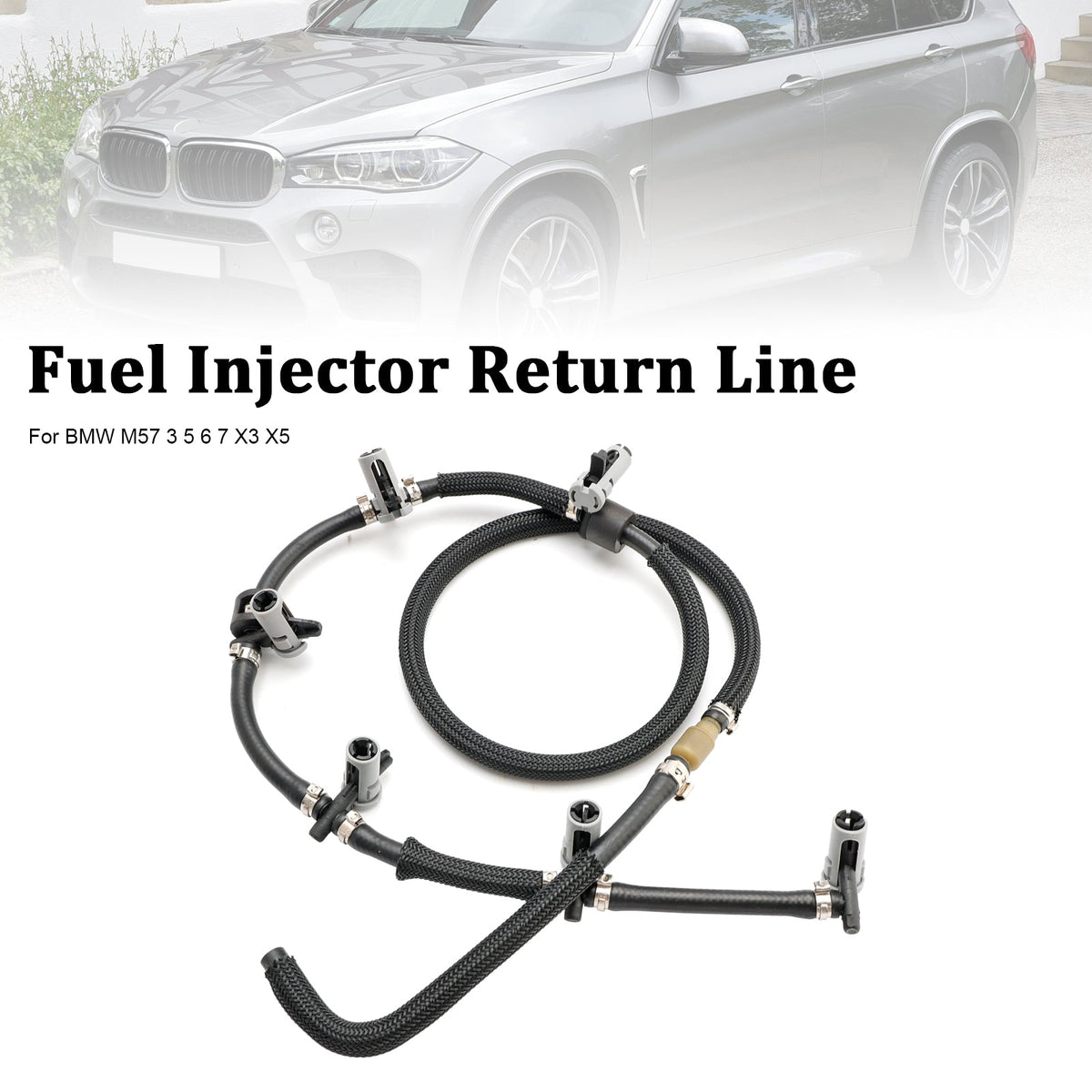 BMW 3 5 6 7 X3 X5 X6 Fuel Return Line Hose Pipe Injector Hose Leak Line