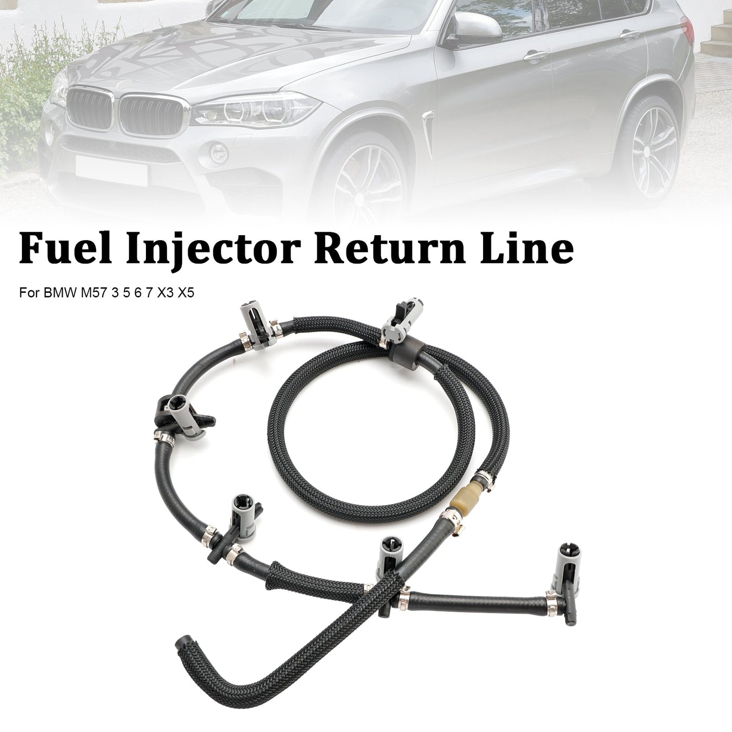 BMW 3 5 6 7 X3 X5 X6 Fuel Return Line Hose Pipe Injector Hose Leak Line