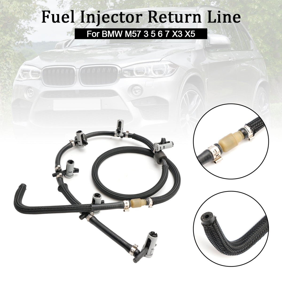 BMW 3 5 6 7 X3 X5 X6 Fuel Return Line Hose Pipe Injector Hose Leak Line