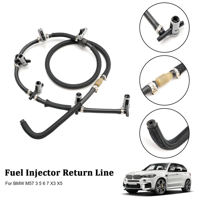 BMW 3 5 6 7 X3 X5 X6 Fuel Return Line Hose Pipe Injector Hose Leak Line