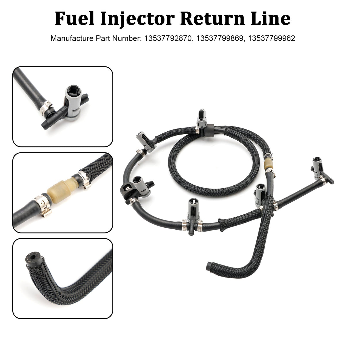 BMW 3 5 6 7 X3 X5 X6 Fuel Return Line Hose Pipe Injector Hose Leak Line