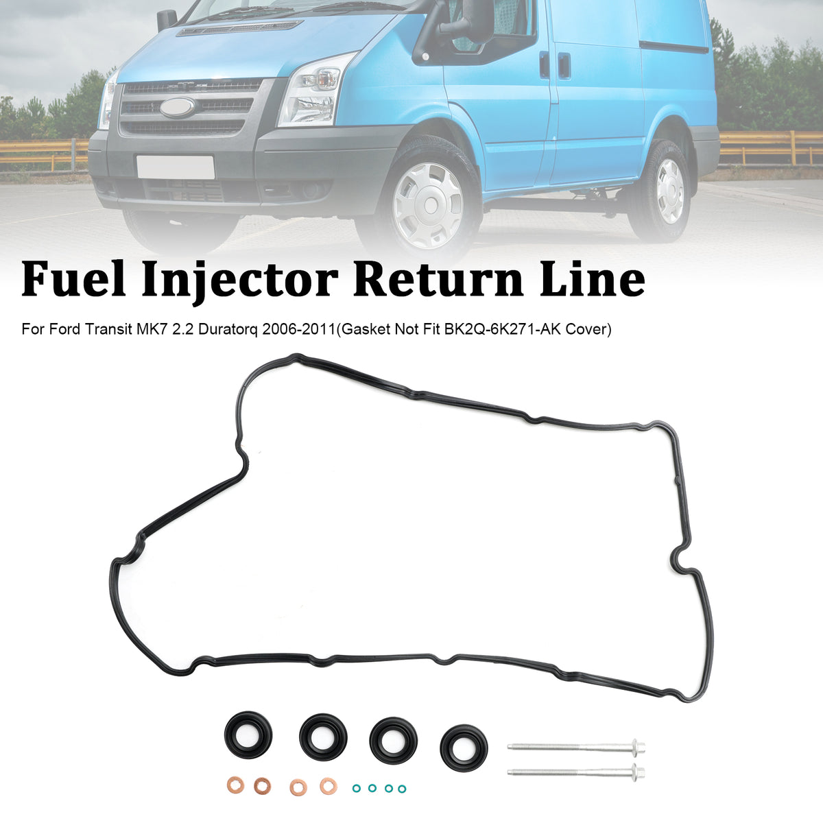 Ford Transit MK7 2.2 TDCI Injector Seals Bolts Rocker Cover Gasket 1372490