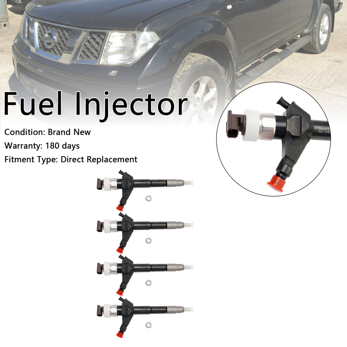 Nissan Navara D22 D40 Diesel 16600-EB70A 4PCS Fuel Injector 095000-6250
