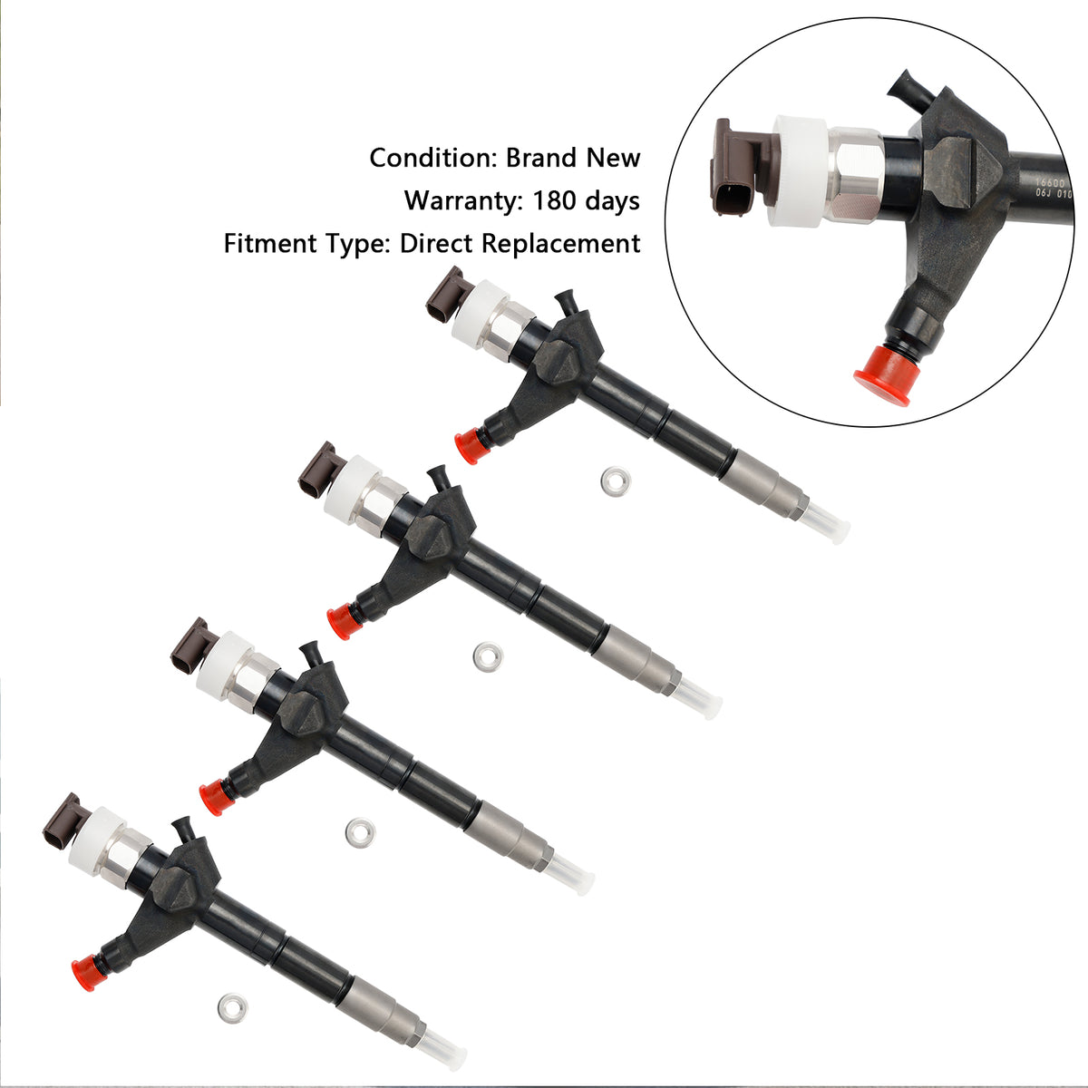 Nissan Navara D22 D40 Diesel 16600-EB70A 4PCS Fuel Injector 095000-6250