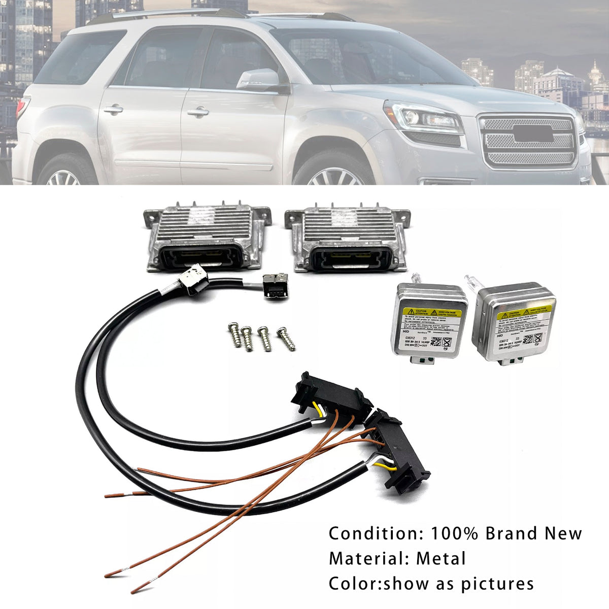 2013-2016 GMC Acadia 2x Xenon Ballast & HID D3S Light Bulb Wire Kit Control Unit