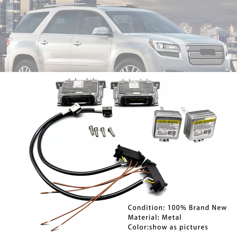 2013-2016 GMC Acadia 2x Xenon Ballast & HID D3S Light Bulb Wire Kit Control Unit