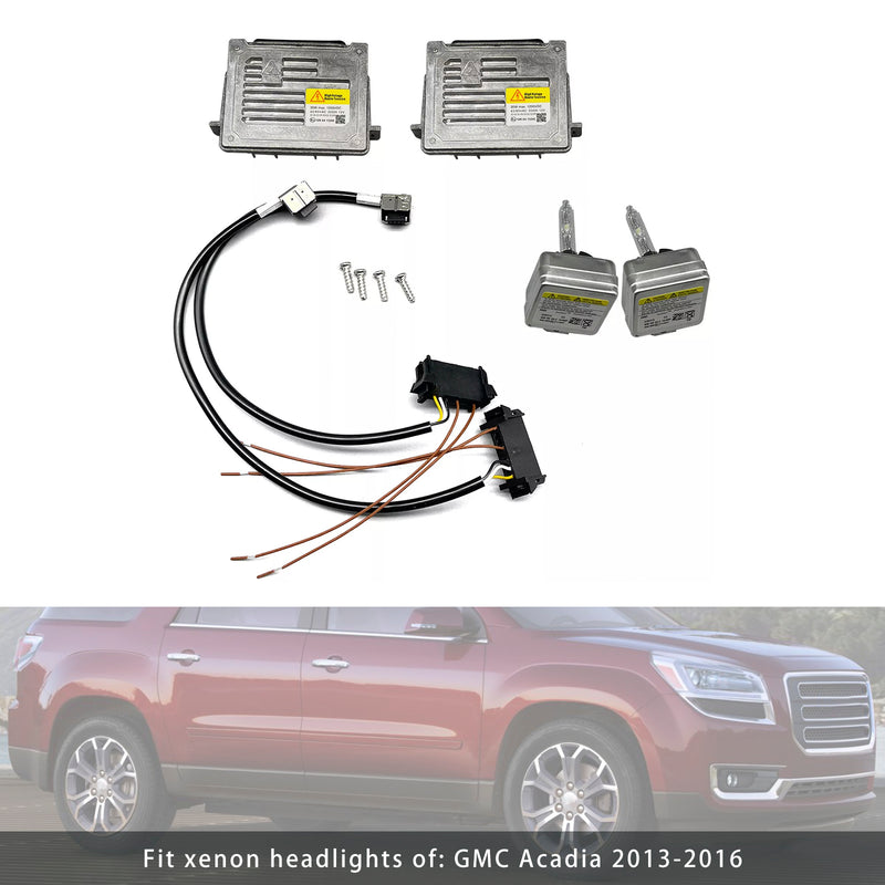 2013-2016 GMC Acadia 2x Xenon Ballast & HID D3S Light Bulb Wire Kit Control Unit