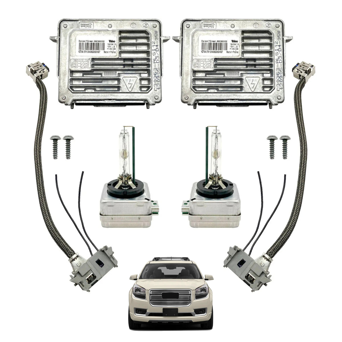2013-2016 GMC Acadia 2x Xenon Ballast & HID D3S Light Bulb Wire Kit Control Unit