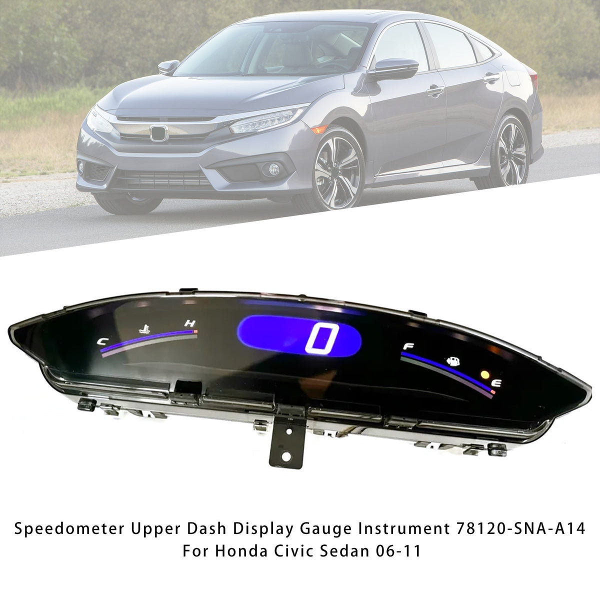 06-11 Honda Civic Sedan Speedometer Upper Dash Display Gauge Instrument