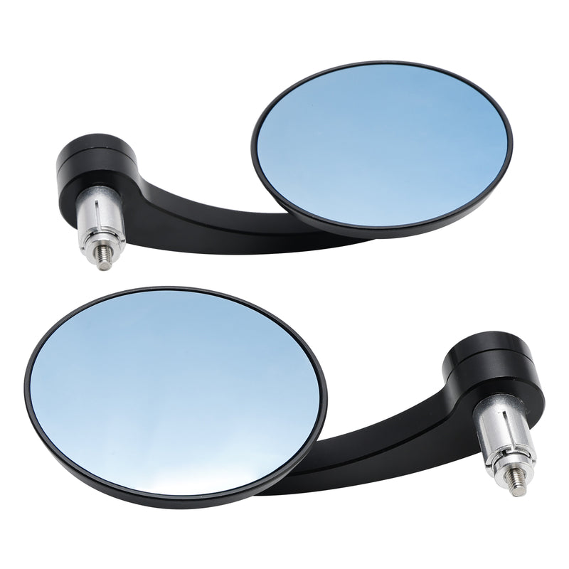 CNC ALU 7/8" Handle Bar End Rearview Mirrors Motorcycle Scooter Blue Mirror