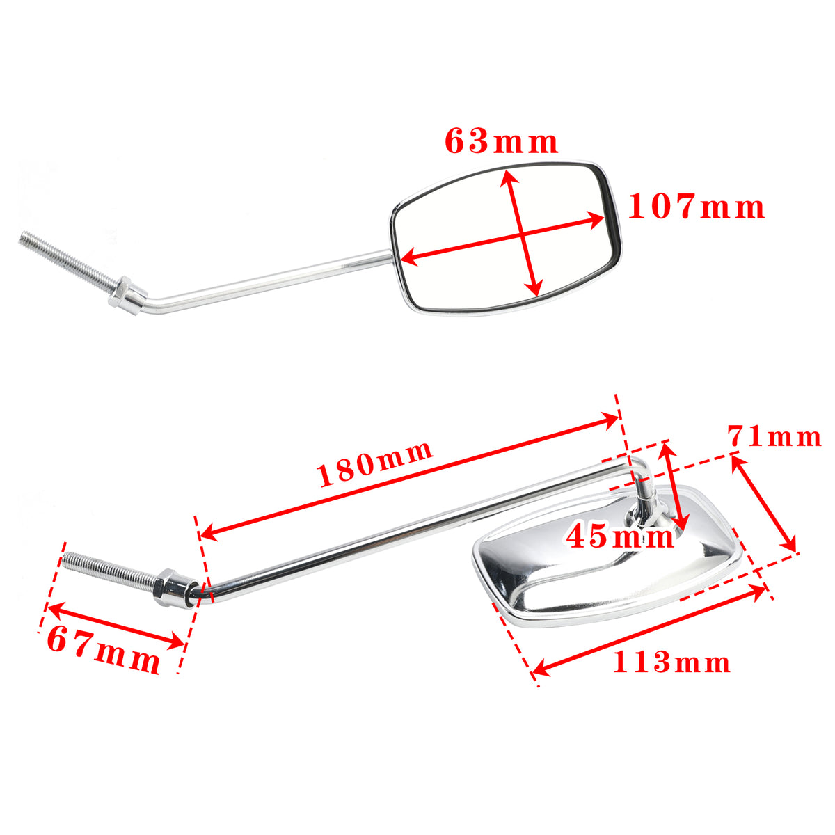 Honda CA100 CA110 CA200 CM90 CM91 C65 C50 C70 C90 C100 C110 C102 Mirror Set