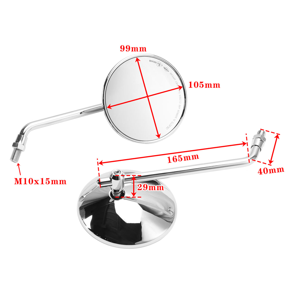 Chopper Bobber 4" Round Chrome Rear View Mirrors Classic Motorcycle Mirror