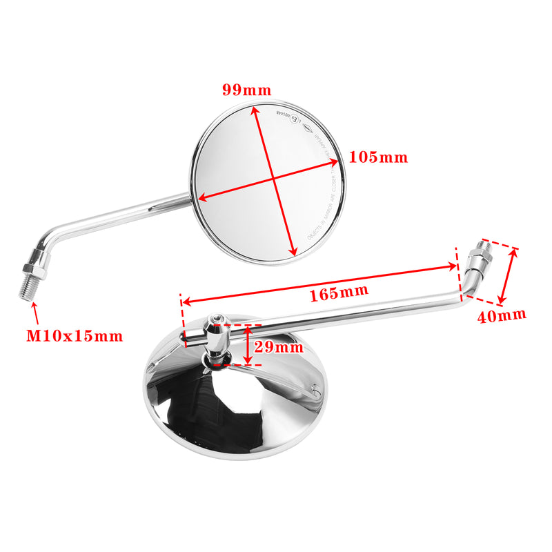 Chopper Bobber 4" Round Chrome Rear View Mirrors Classic Motorcycle Mirror