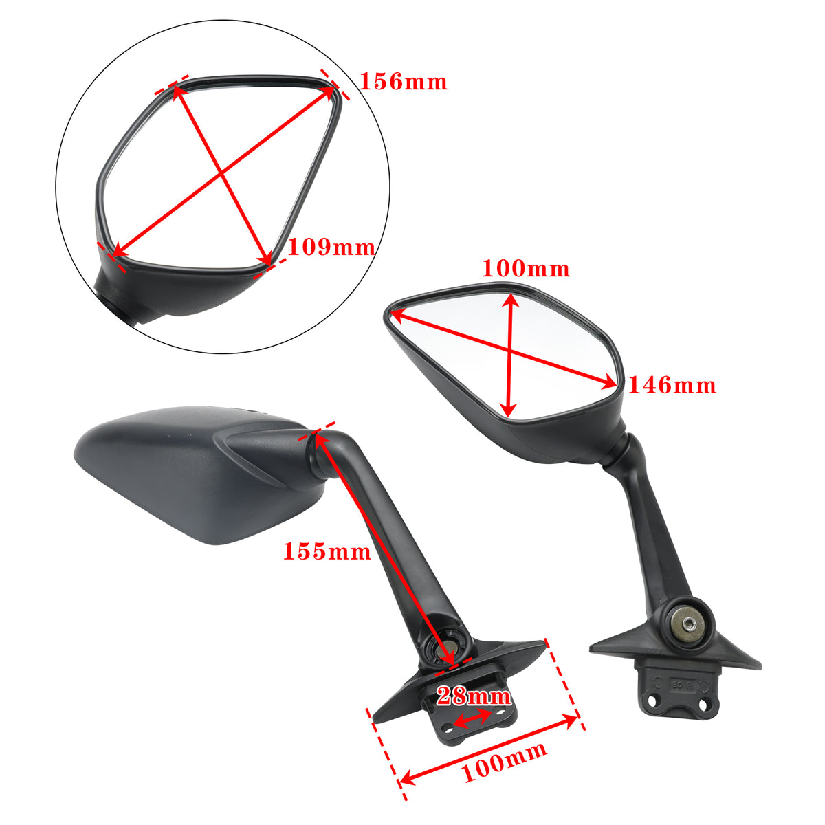 Yamaha XP 530 T-Max 530 SX DX 2017 2018 2019 Mirror Set Left & Right