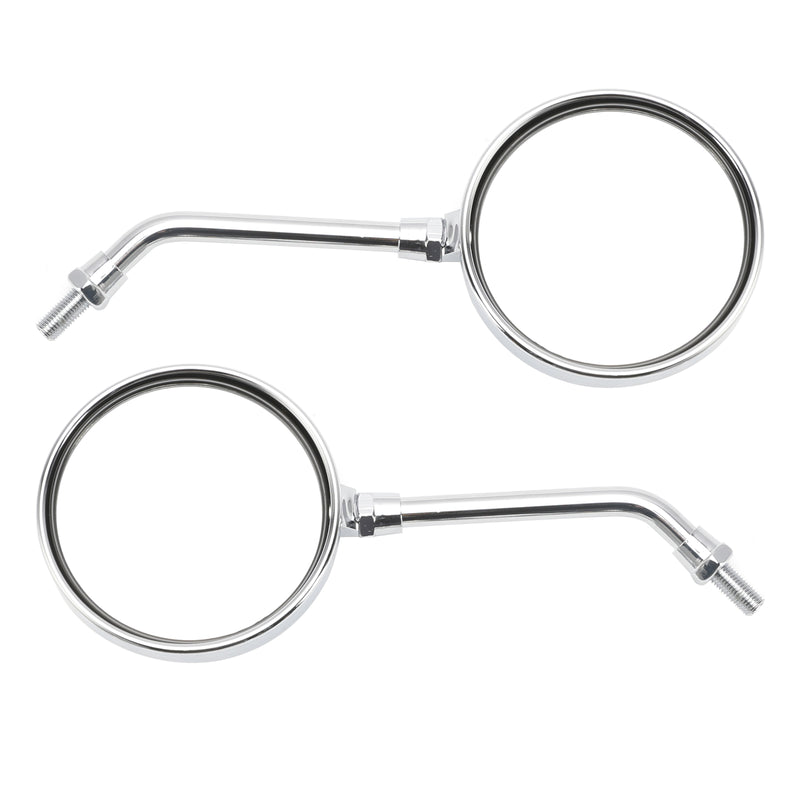 Kawasaki Z1 Z2 Style Pair Chrome Motorcycle Mirrors-Long & Short Stem 10mm