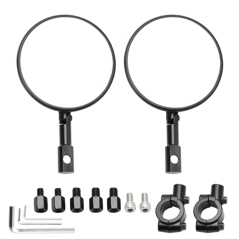 Superbike Round 7/8" Handlebar End Mirror M8 M10 Rearview Mirrors Universal