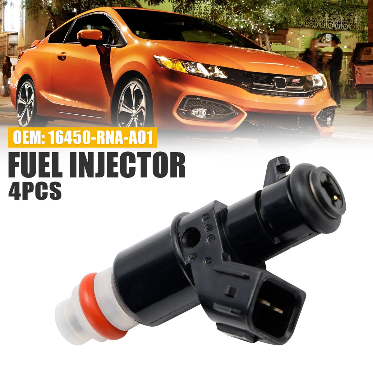 Honda Civic 2006-2011 1.8L 16450-RNA-A01 4PCS Flow Matched Fuel Injectors