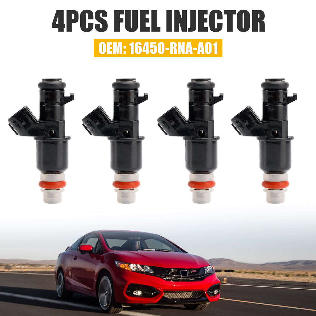 Honda Civic 2006-2011 1.8L 16450-RNA-A01 4PCS Flow Matched Fuel Injectors