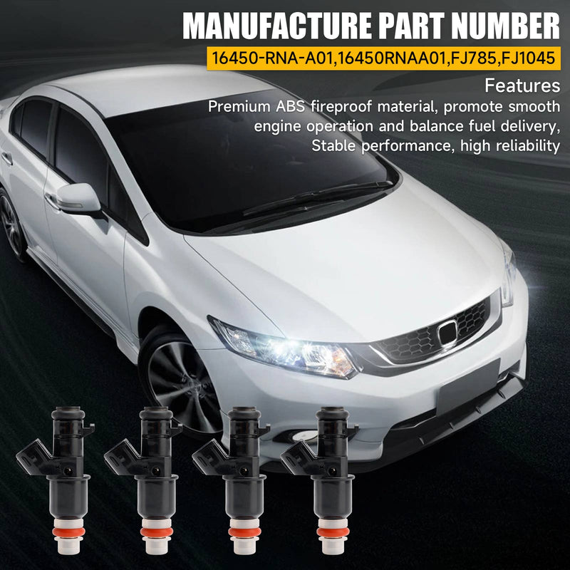 Honda Civic 2006-2011 1.8L 16450-RNA-A01 4PCS Flow Matched Fuel Injectors