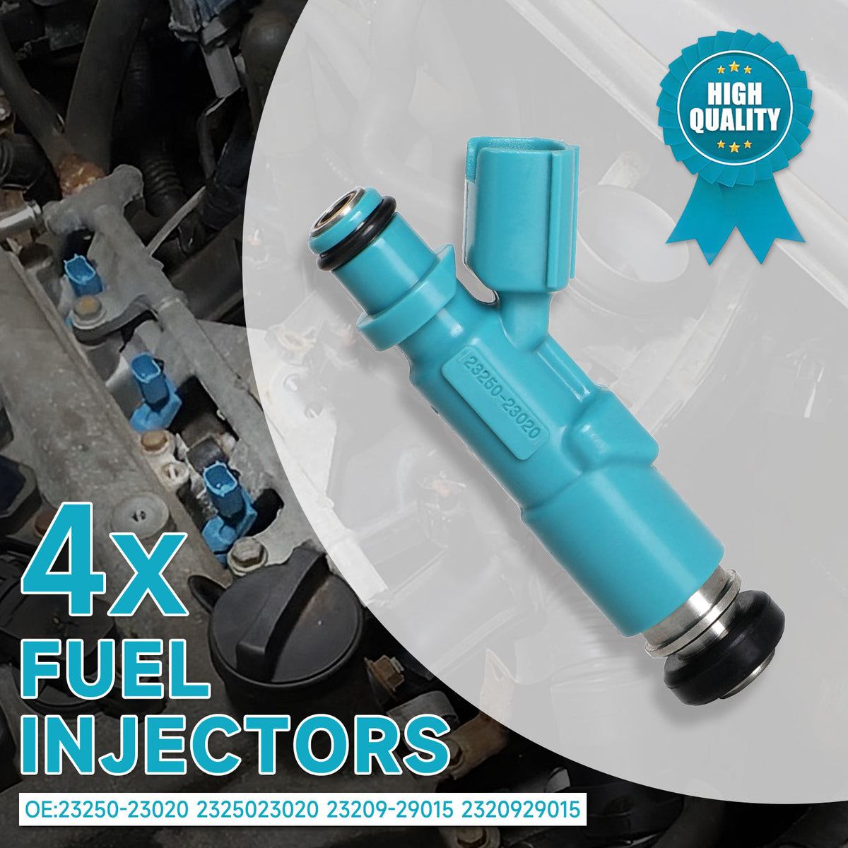 Toyota Yaris Vitz 1.0L 1.3L 1999-2005 4PCS Fuel Injectors 23250-23020