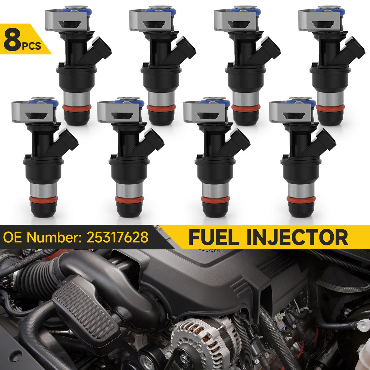 8PCS 17113553 Fuel Injectors 25317628 25323974 Fit Chevy Silverado 1999-2007 4.8L 5.3L 6.0L