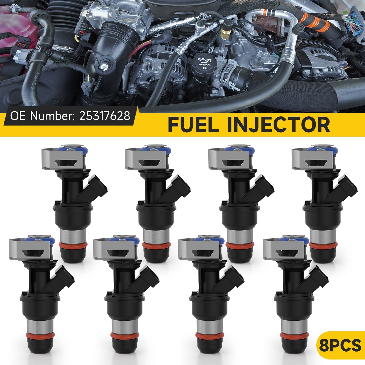 8PCS 17113553 Fuel Injectors 25317628 25323974 Fit Chevy Silverado 1999-2007 4.8L 5.3L 6.0L