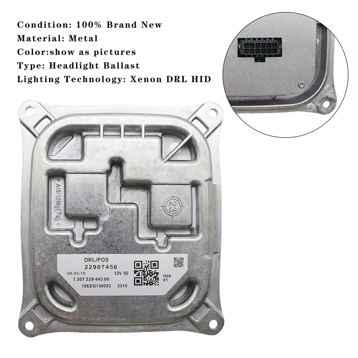 2014-2022 Cadillac CTS Chevy Camaro Headlight DRL Module Ballast 22907456