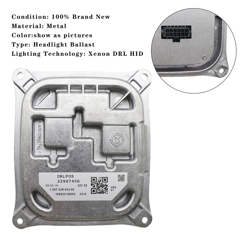 2014-2022 Cadillac CTS Chevy Camaro Headlight DRL Module Ballast 22907456