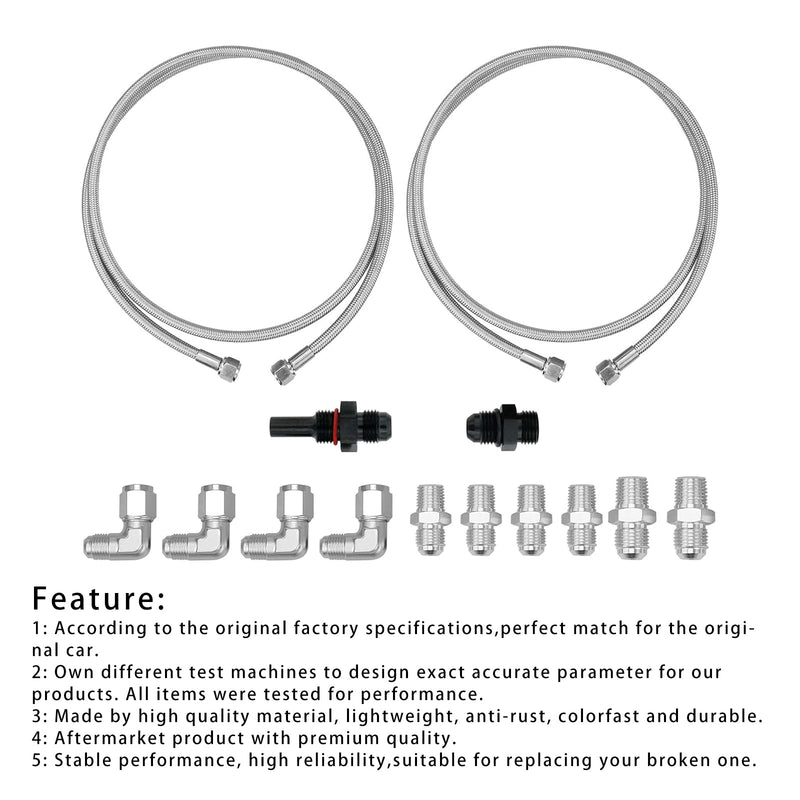 Turbo 700R4-4L60-4L60E-4L65E 70" SS Braided Transmission Cooler Hose Line