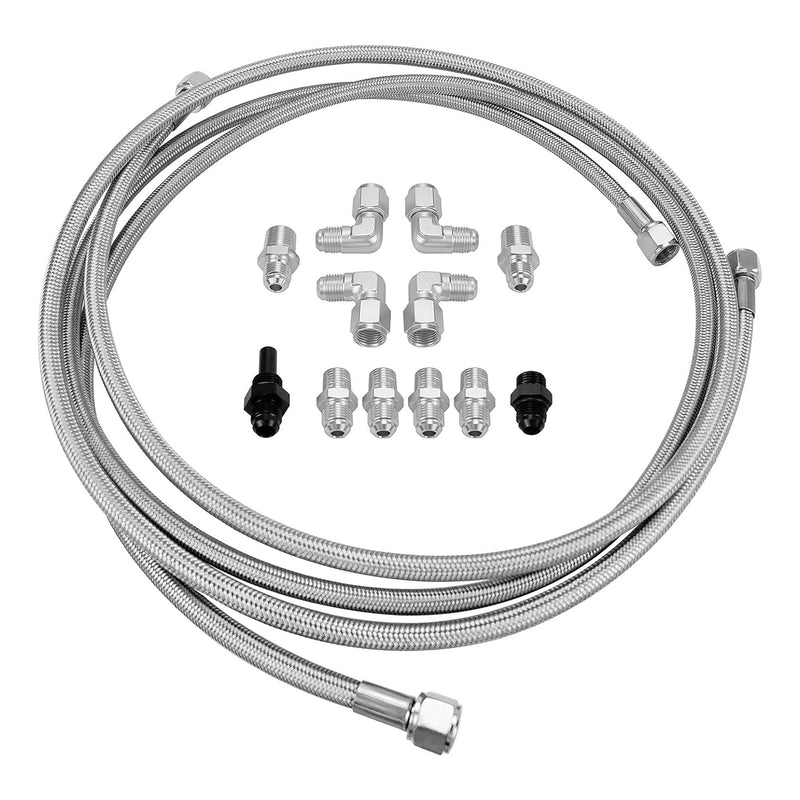 70" SS Braided Transmission Cooler Hose Line For Turbo 700R4-4L60-4L60E-4L65E