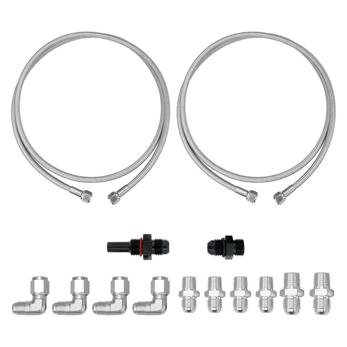 Turbo 700R4-4L60-4L60E-4L65E 70" SS Braided Transmission Cooler Hose Line