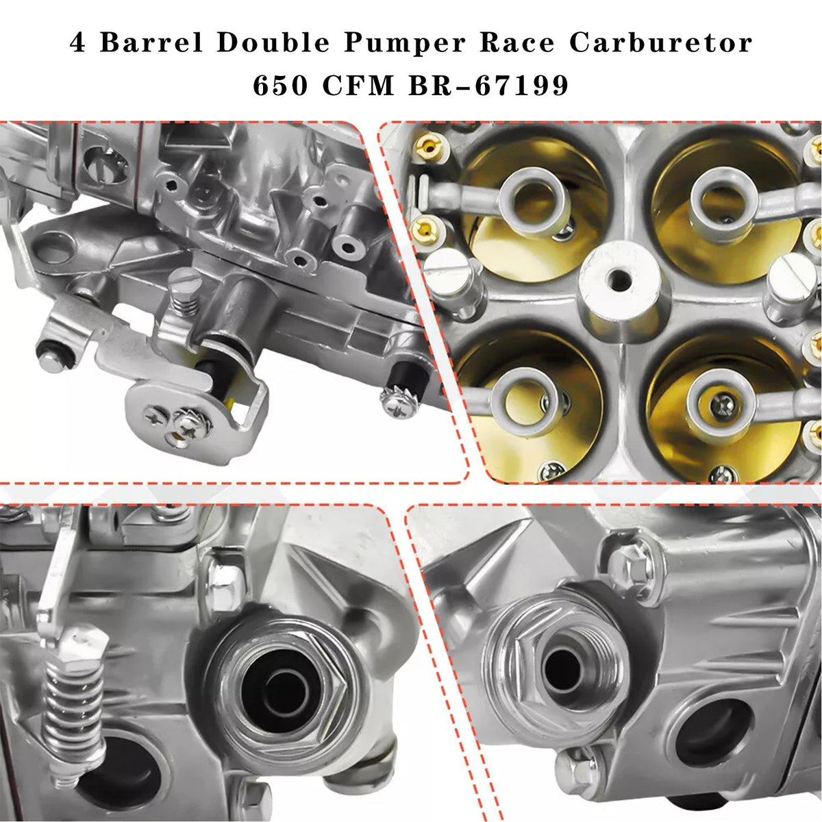 650 CFM BR-67199 4 Barrel Double Pumper Race Carburetor