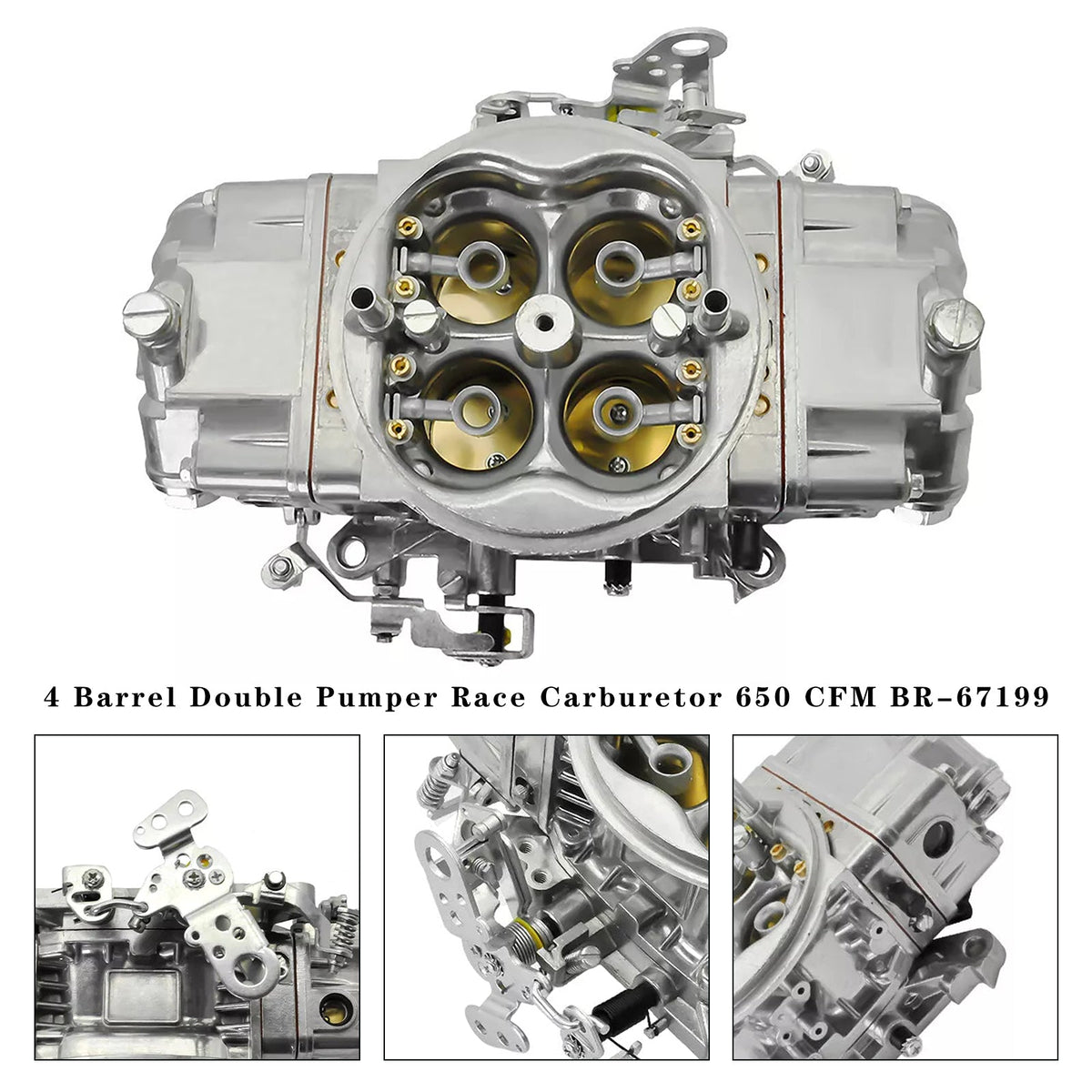 650 CFM BR-67199 4 Barrel Double Pumper Race Carburetor