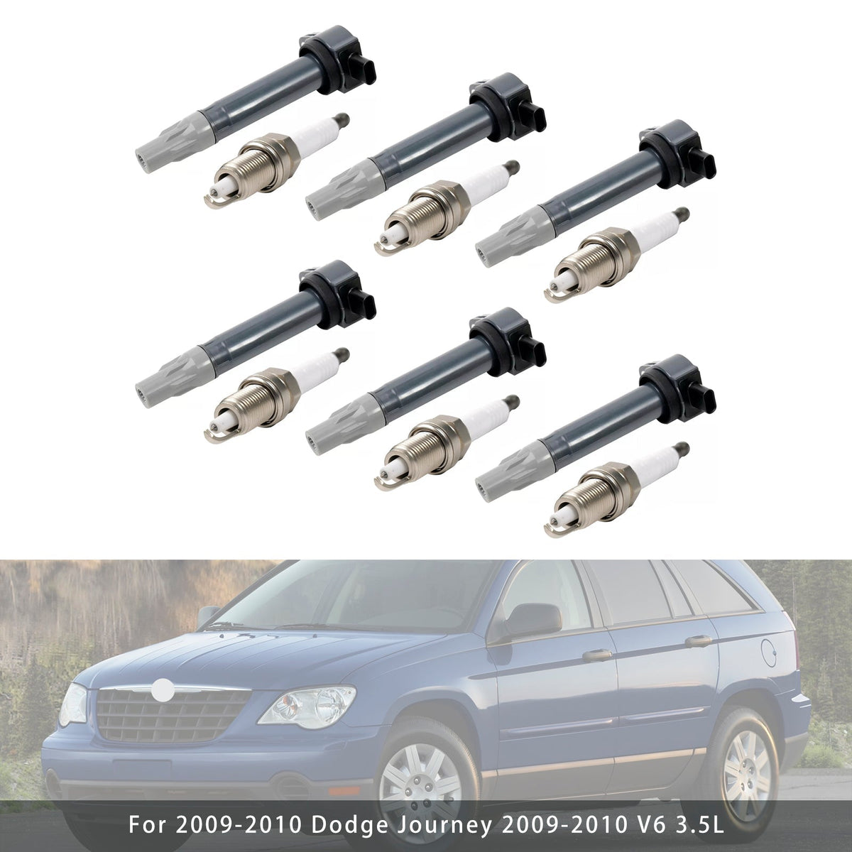 2009-2010 Volkswagen Routan V6 4.0 6pcs Ignition Coil & Spark Plugs UF502 4606869