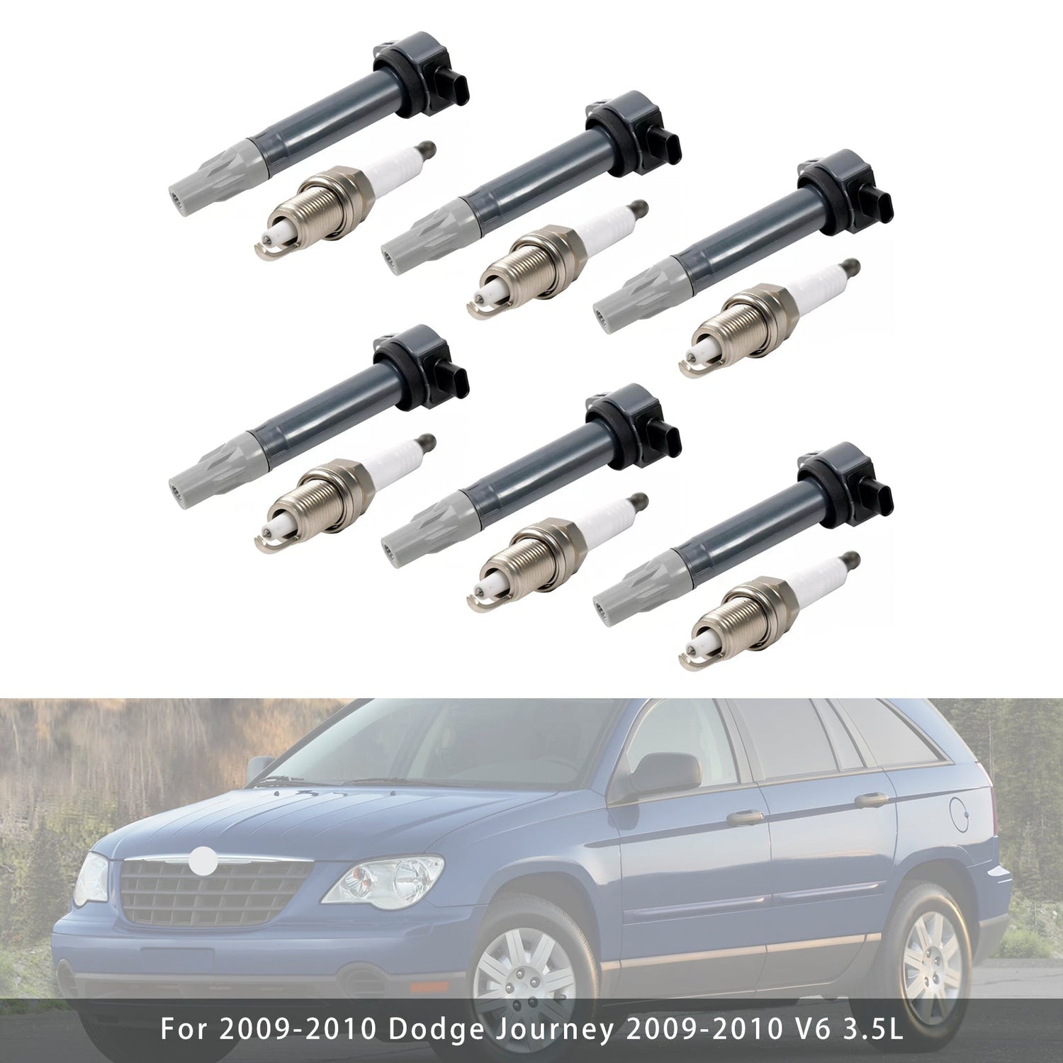2006 Dodge Stratus V6 2.7L 6pcs Ignition Coil & Spark Plugs UF502 4606869
