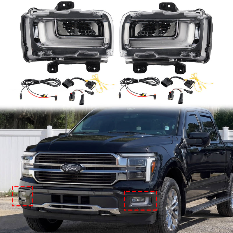 2024-2025 Ford F150 Left Right LED Front Fog Light Lamp RL3415A254AB RL3415A254AC