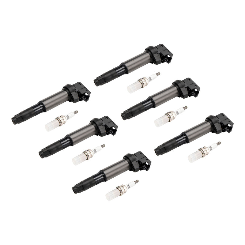 2006-2007 525i/525xi/530xi E60 I6 3.0L Petrol Petrol 6x Ignition Coil+6x Spark Plug UF515 UF522 12130148594