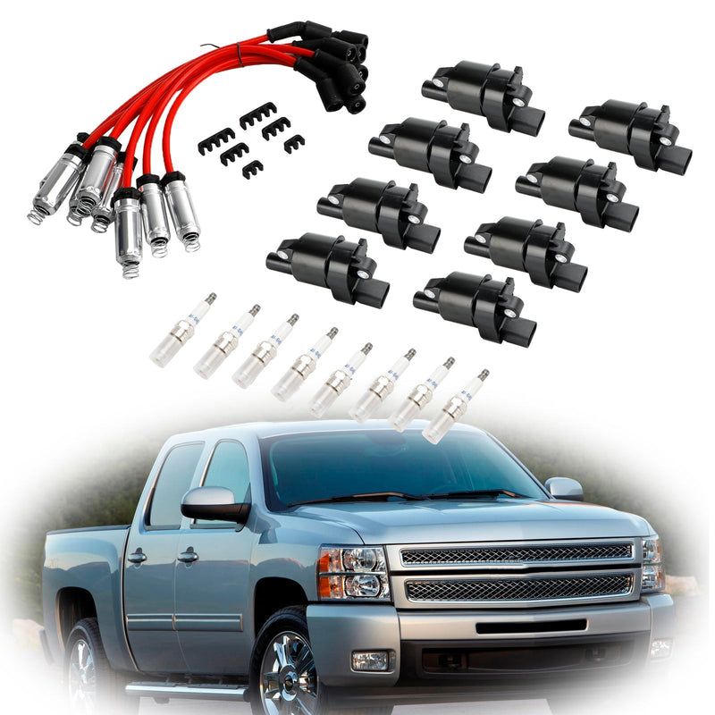 2007-16 Chevy Tahoe 8x Ignition Coil+Spark Plug+Wire UF414 CUF414 12573190 GN10165