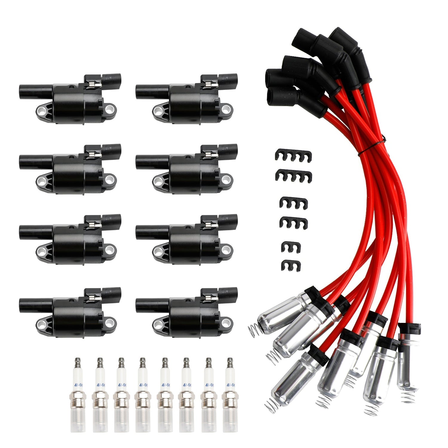 2007-12 Chevy Suburban 1500 2500 8x Ignition Coil+Spark Plug+Wire UF414 CUF414 12573190 GN10165