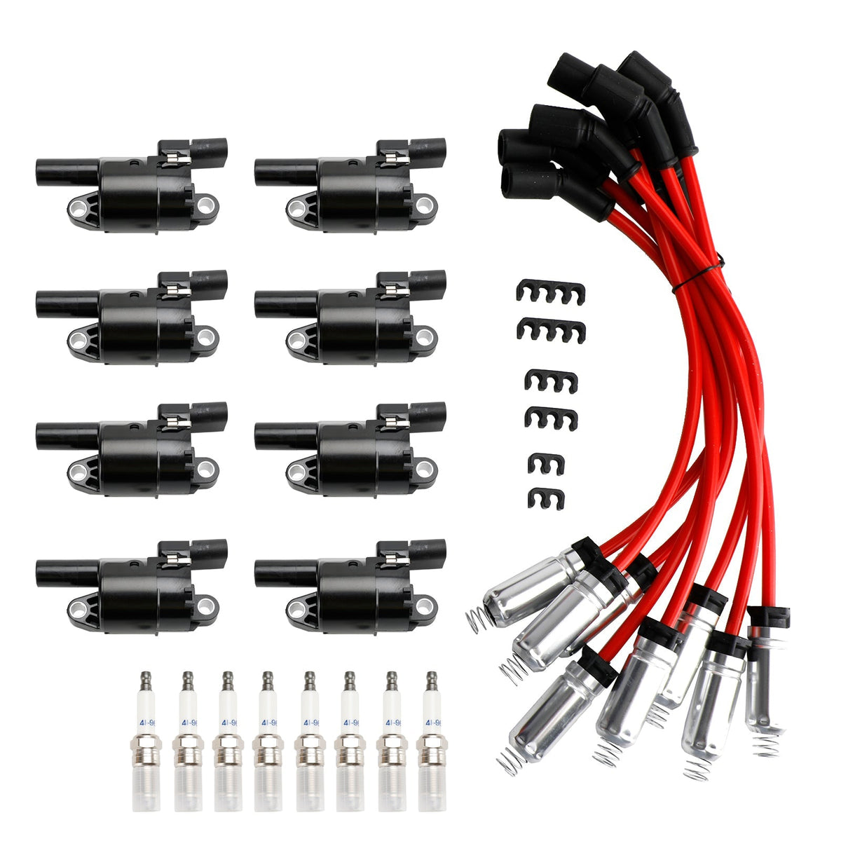 2008-16 Chevy Silverado 2500 HD V8 6.0L 8x Ignition Coil+Spark Plug+Wire UF414 CUF414 12573190 GN10165